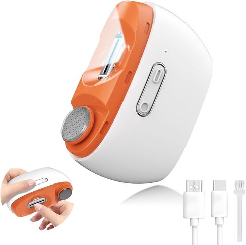 Electric Nail Clippers,Automatic Nail Clippers and Polisher 2 in 1,Portable Electric Nail Cutter with Nail Scraps Storage,LED Light,USB Charging, Safety Nail Trimmer for Baby Elderly Adult (White) in Saudi Arabia