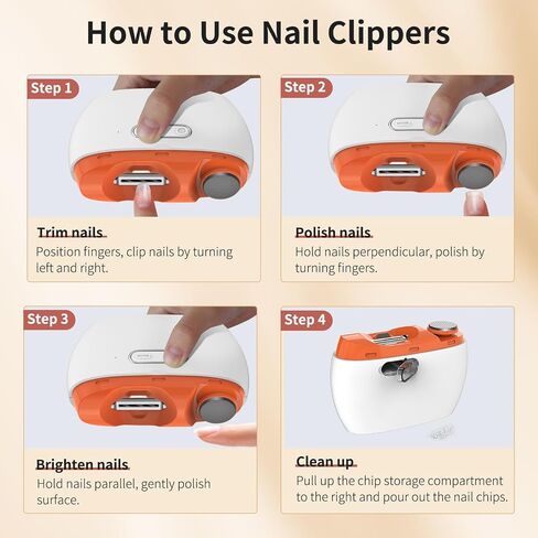 Electric Nail Clippers,Automatic Nail Clippers and Polisher 2 in 1,Portable Electric Nail Cutter with Nail Scraps Storage,LED Light,USB Charging, Safety Nail Trimmer for Baby Elderly Adult (White) in Saudi Arabia