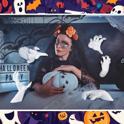WinnerWhy 3 Pack Creepy Hands Decor Halloween Wall Mounted Decorations Spooky Reaching Hands Horror Gothic Aesthetic Indoor Outdoor Hanging Statue for Halloween Wall House Home Art Sculpture(Classic) in Saudi Arabia