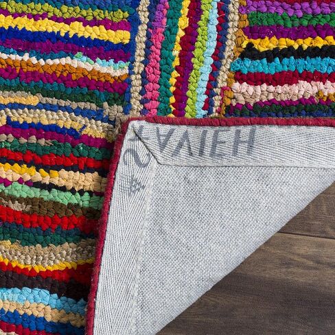 SAFAVIEH Nantucket Collection Area Rug - 5' x 8', Multi, Handmade Boho Abstract Cotton, Ideal for High Traffic Areas in Living Room, Bedroom (NAN441A) in Saudi Arabia