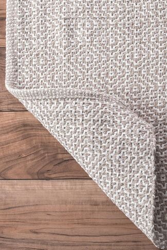 nuLOOM Lorretta Geometric Cotton Area Rug, 8x10, Taupe in Kuwait