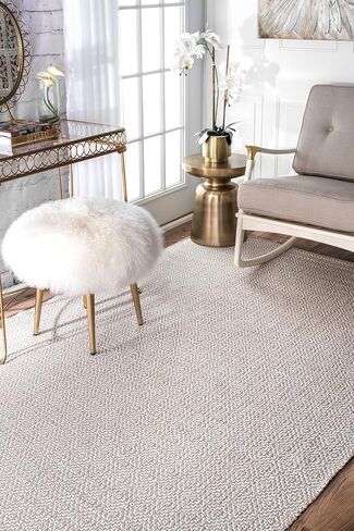 nuLOOM Lorretta Geometric Cotton Area Rug, 8x10, Taupe in Kuwait