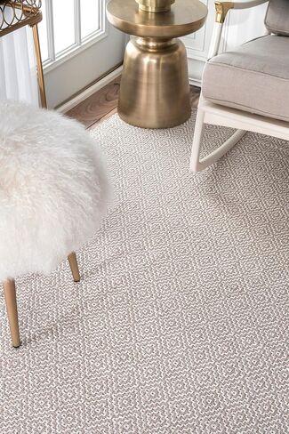 nuLOOM Lorretta Geometric Cotton Area Rug, 8x10, Taupe in Kuwait