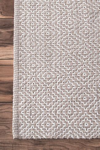 nuLOOM Lorretta Geometric Cotton Area Rug, 8x10, Taupe in Kuwait