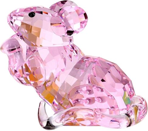 DOJOZ كريستال ماوس لطيف الحيوان ديكور المنزل التماثيل الجميلة هدايا عيد الميلاد القابلة للجمع (أبيض) in Kuwait