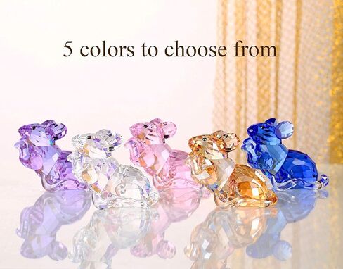 DOJOZ كريستال ماوس لطيف الحيوان ديكور المنزل التماثيل الجميلة هدايا عيد الميلاد القابلة للجمع (أبيض) in Kuwait