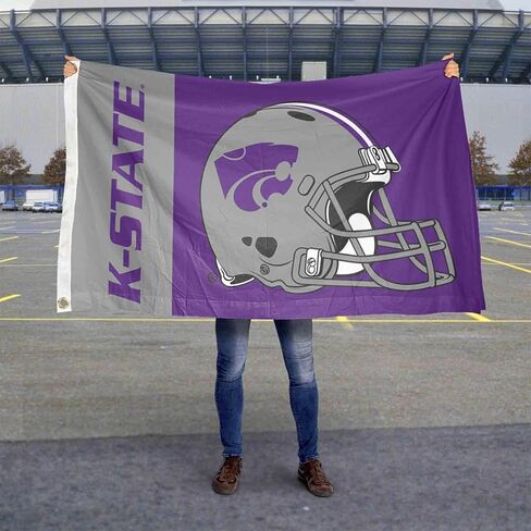 شركة College Flags & Banners Co. خوذة كرة قدم ولاية كانساس وايلد كاتس، علم 3 × 5 in Saudi Arabia