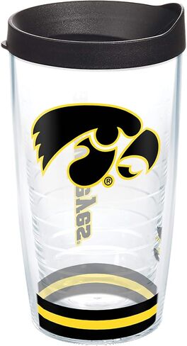 كوب Tervis مصنوع في الولايات المتحدة الأمريكية بجدار مزدوج من جامعة أيوا UI Hawkeyes معزول يحافظ على المشروبات باردة وساخنة، 16oz، تقليد in Saudi Arabia