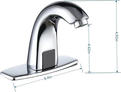 صنبور أوتوماتيكي بدون لمس، صنبور AKIZIDS بدون استخدام اليدين للحمام مع صندوق تحكم وخلاط درجة الحرارة، كل من البطارية والقابس، كروم in Kuwait