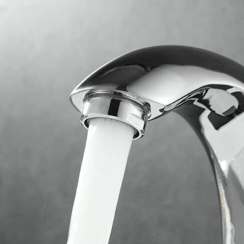 صنبور أوتوماتيكي بدون لمس، صنبور AKIZIDS بدون استخدام اليدين للحمام مع صندوق تحكم وخلاط درجة الحرارة، كل من البطارية والقابس، كروم in Kuwait