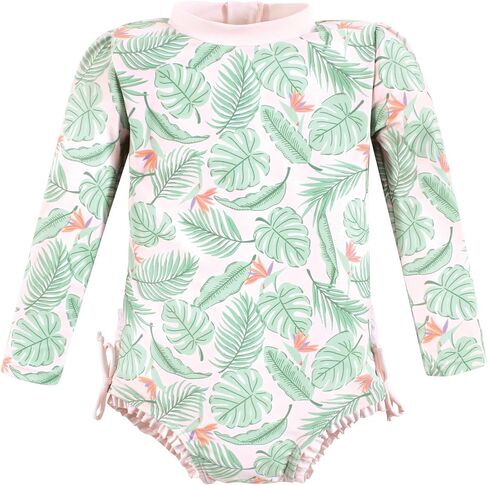 Hudson Baby Baby Girl's Rashguard Toddler Swimsuit, Pastel Sea, 3T in Saudi Arabia
