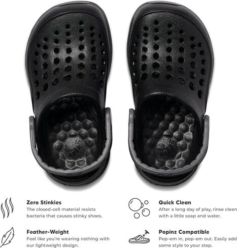 Joybees Kids Active Clog, Slip-On, Easy to Clean, Graphic Blue Iris Tropical Floral, Junior 1/2 in Saudi Arabia