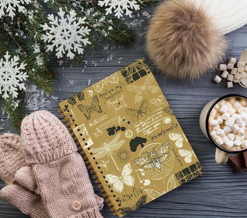 Moth Notebook,Tarot Notebook Journals for Work Office School Student Teacher Tarot Lovers,Black Hardcover Spiral Notebook 5.5x8.3 in Saudi Arabia