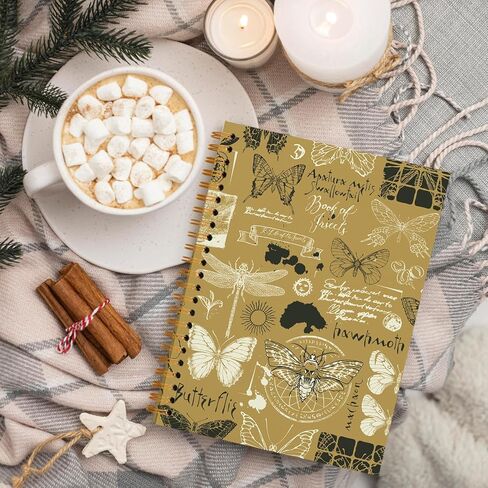 Moth Notebook,Tarot Notebook Journals for Work Office School Student Teacher Tarot Lovers,Black Hardcover Spiral Notebook 5.5x8.3 in Saudi Arabia