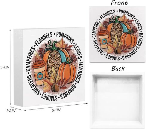 Halloween Decorations Rustic Wooden Box Sign, Fall Decor Halloween Decor, Autumn Decor Farmhouse Decor, Fall Leaves Ghost Decor, Living Room Office Coffee Bar Desk Shelf Decor Decorations in Saudi Arabia