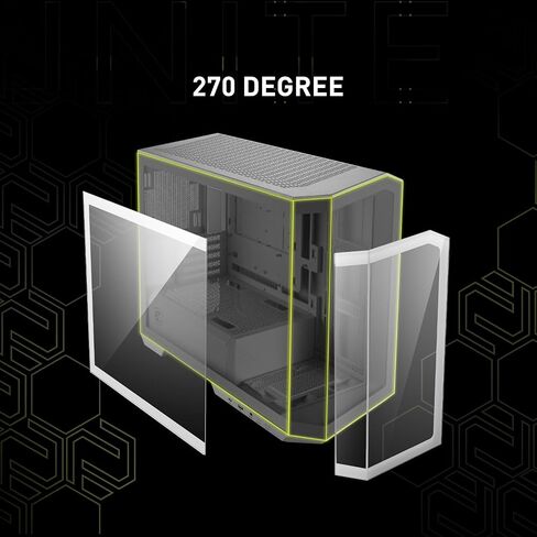 MSI MAG PANO 100L PZ WHITE Mid Tower ATX Gaming Case, ABS Plastic, SPCC Steel, Tempered Glass, Support Back-Connect, 270-degree Panoramic Display, GPU Support Stand, Dust Filter in Saudi Arabia
