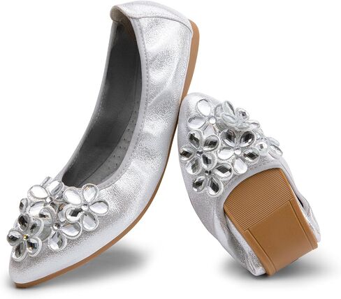 DREAM PAIRS Ballet Flats Shoes for Women, Women's Pointed Toe Rhinestone Sparkly Foldable Flats, Comfortable Shoes for Women Dressy Wedding Party Work Drive in Saudi Arabia