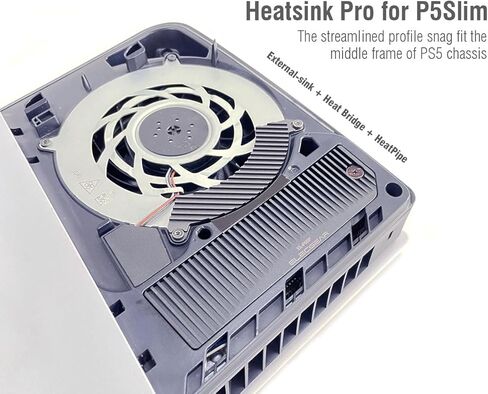 ElecGear PS5 Slim NVMe SSD Heatsink, P5SC Heat Pipe + Aluminum Cooler works with PlayStation 5 CUH-2000 internal PCIe M.2 NVMe 4.0 Gen4 SSD, Thermal Pads and Re-designed SSD Mounting Post Kit in Kuwait