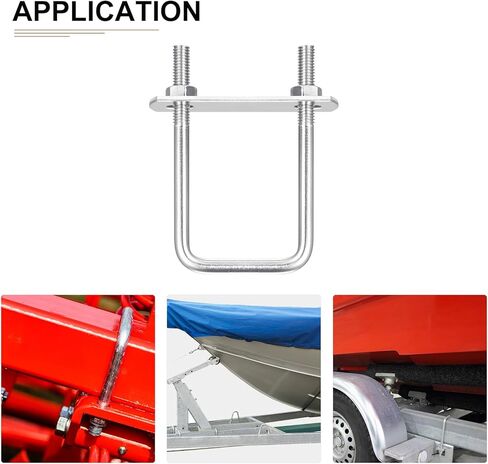 DTGN M6x40x60mm(ThreadxWxL) Square U Bolt - 1Pack - Good for Trailer Pipe Replacement Parts - 304 Stainless Steel U Shape Bolts in Kuwait