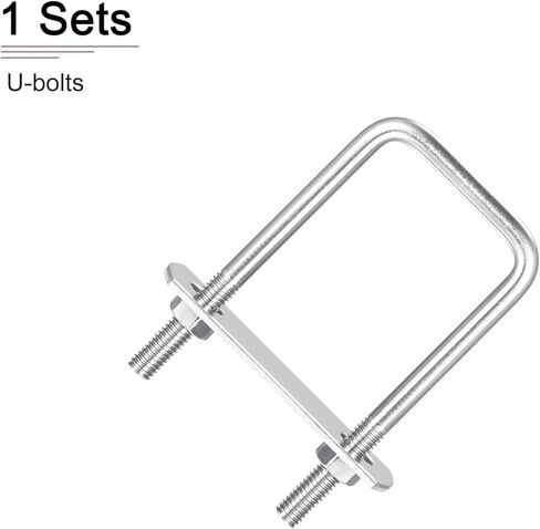 DTGN M6x40x60mm(ThreadxWxL) Square U Bolt - 1Pack - Good for Trailer Pipe Replacement Parts - 304 Stainless Steel U Shape Bolts in Kuwait