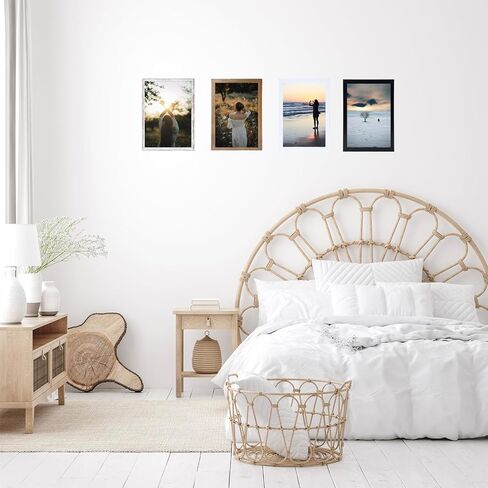 مجموعة إطارات صور مقاس 5 × 7 مكونة من 4 قطع للتعليق على الحائط أو سطح الطاولة - تثبيت على الحائط أفقيًا أو رأسيًا، إطار صور ملصق لمعرض الحائط مقاس 5 × 7 لصور 5 × 7، 4 حزم، أسود، أبيض، بني ريفي، أبيض ريفي in Kuwait