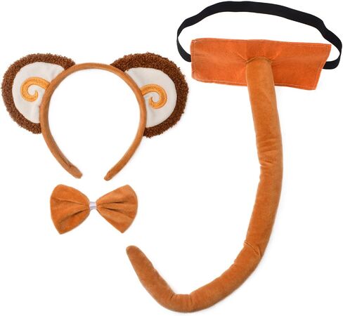 3 Pieces Yellow Bear Ears and Nose Set-Bear Headband with Nose Bow Tie Cosplay Party Costume Accessoies for Kids and Adults in Saudi Arabia