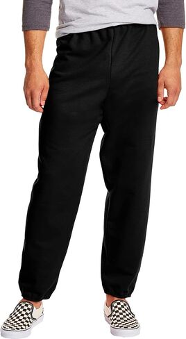Hanes Men's EcoSmart Best Sweatpants, Athletic Lounge Pants with Cinched Cuffs, 1, Black/Light Steel-2 Pack in Saudi Arabia