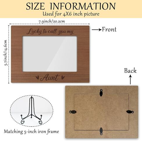 Aunt Picture Frame, Wooden Photo Frame with Stand, Birthday Gifts for Women Aunt Auntie Aunt To Be, Home Office Desk Decor Photo Frame Tabletop Display -xk32 in Saudi Arabia