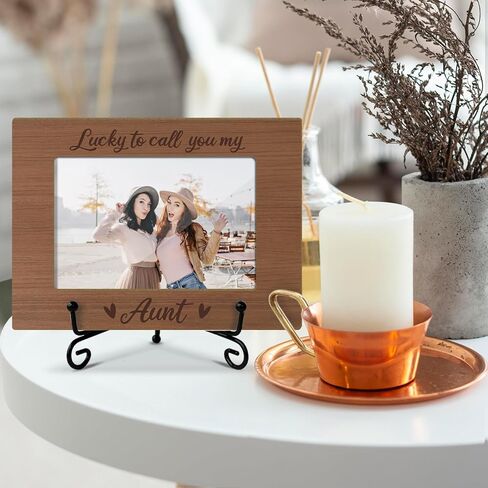 Aunt Picture Frame, Wooden Photo Frame with Stand, Birthday Gifts for Women Aunt Auntie Aunt To Be, Home Office Desk Decor Photo Frame Tabletop Display -xk32 in Saudi Arabia