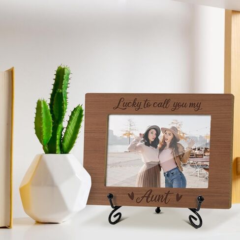 Aunt Picture Frame, Wooden Photo Frame with Stand, Birthday Gifts for Women Aunt Auntie Aunt To Be, Home Office Desk Decor Photo Frame Tabletop Display -xk32 in Saudi Arabia