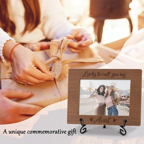 Aunt Picture Frame, Wooden Photo Frame with Stand, Birthday Gifts for Women Aunt Auntie Aunt To Be, Home Office Desk Decor Photo Frame Tabletop Display -xk32 in Saudi Arabia