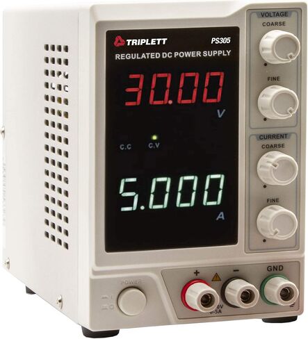 Triplett PS305 مصدر طاقة أحادي الإخراج 30 فولت/5 أمبير تيار مستمر مع شاشات LED مزدوجة مكونة من 4 أرقام in Saudi Arabia