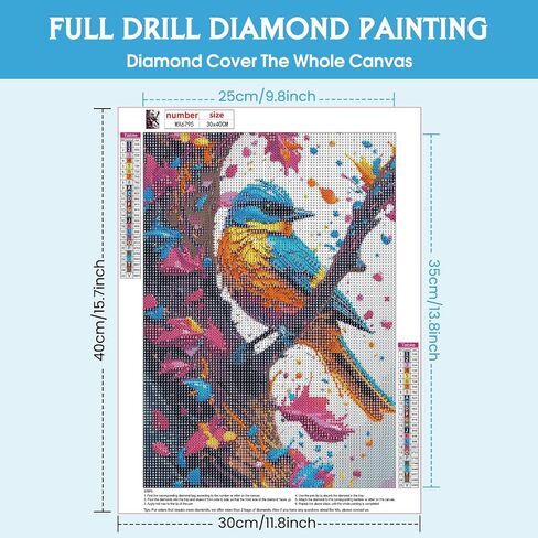 RICUVED Diamond Art, Flowers Diamond Art Kits for Adults, Fantasy Diamonds Gem Art 5D Full Round Drill Diamond Dots Painting Arts and Crafts Wall Decor 12x16Inch/30x40cm in Saudi Arabia
