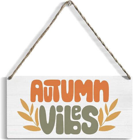 Fall Wood Sign Wall Decor, 12x 6 Inch Welcome Sign for Front Door Decor Hanging Wall Art Pumpkin Autumn Hanging Plaque for Home Living Room Farmhouse Harvest Day Thanksgiving Wall Decor Autumn Vibes in Saudi Arabia