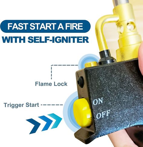 Turbo Torch Tips with Gas Self-Igniter Adjustable Flame Knob Brass Tip 360° Swivel Tips CGA600 Interface Compatible with Propane MAP MAP Gas for Soldering Brazing Plumbing Welding. in Kuwait