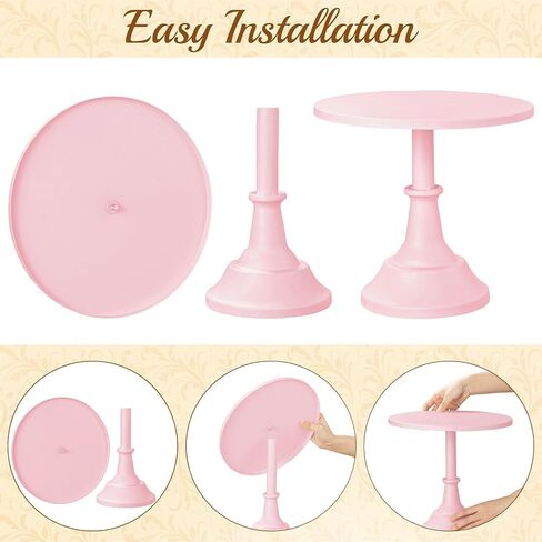 HBlife 3 Pcs Cake Stand, Gold Cake Stand Set Disc Diameter 8" 10" 12", Perfect Dessert Table Display Set, Cupcake&Cake Stands for Party, Wedding, Birthday, Baby Shower, Anniversary (Metal) in Saudi Arabia