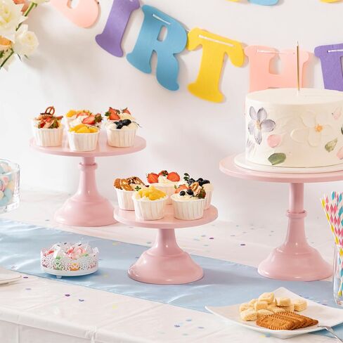 HBlife 3 Pcs Cake Stand, Gold Cake Stand Set Disc Diameter 8" 10" 12", Perfect Dessert Table Display Set, Cupcake&Cake Stands for Party, Wedding, Birthday, Baby Shower, Anniversary (Metal) in Saudi Arabia