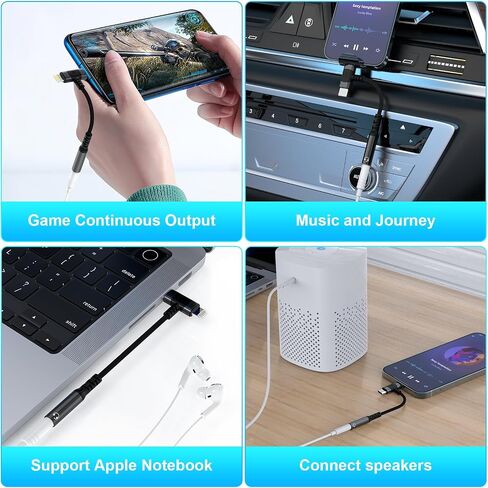 USB C to 3.5mm audio adapter for iPhone 15 Lightning & USB-C to 3.5 mpm Headhone Jack Adapter 2-in-1 iPhone Aux Adapter Dongle for iphone 14 13 12 11 X ipad, 3.5mm to USBC for Samsung Galaxy, Pixel ﻿ in Saudi Arabia