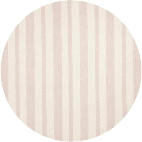 SAFAVIEH Kids Collection Area Rug - 8' x 10', Pink & Ivory, Handmade Stripe Wool, Ideal for High Traffic Areas in Living Room, Bedroom (SFK915P) in Saudi Arabia