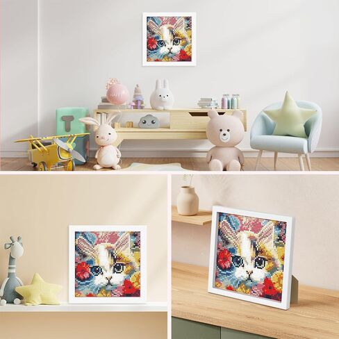 Diamond Art Kits for Kids with Frame, 5D Diamond Art Kits Painting for Kids, Diamond Gem Art Gifts for Girls Boys Ages 4-8-12, Diamond Dots kits, Cartoon Painting Arts and Crafts (7x7inch) in Saudi Arabia