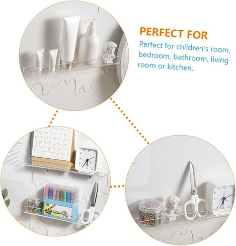 Kids Room Decor Room Decor Room Decor 4 Pcs Cosmetic Rack Transparent Acrylic Hanger Shelving Shelving Plastic Shelving in Kuwait