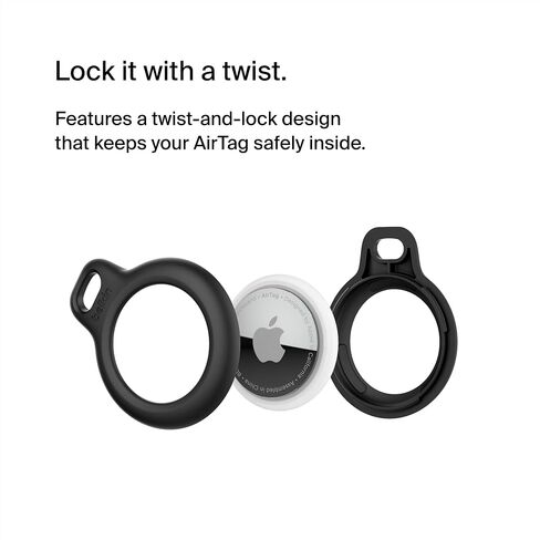 Belkin Apple AirTag Secure Holder with Key Ring - Durable Scratch Resistant Case with Open Face & Raised Edges - Protective AirTag Keychain Accessory for Keys, Pets, Luggage, Backpacks - 4-Pack Blue in Saudi Arabia