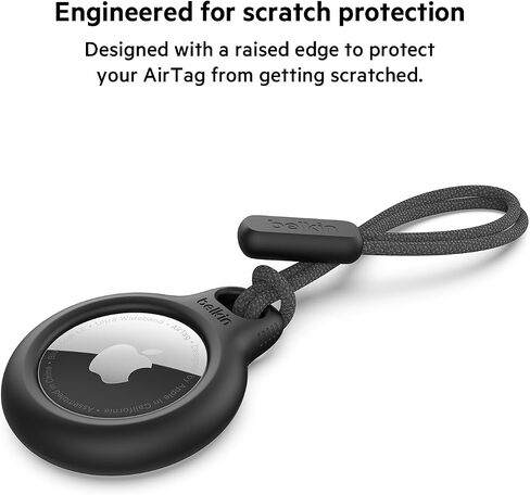 Belkin Apple AirTag Secure Holder with Key Ring - Durable Scratch Resistant Case with Open Face & Raised Edges - Protective AirTag Keychain Accessory for Keys, Pets, Luggage, Backpacks - 4-Pack Blue in Saudi Arabia