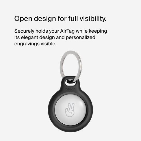Belkin Apple AirTag Secure Holder with Key Ring - Durable Scratch Resistant Case with Open Face & Raised Edges - Protective AirTag Keychain Accessory for Keys, Pets, Luggage, Backpacks - 4-Pack Blue in Saudi Arabia
