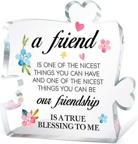 Friendship Gifts for Women,Gifts for Best Friend,Friendship Gifts,A Friend Is One Of The Nicest Things Sign Acrylic Puzzle Plaque Gifts for Women Girls Best Friend Bestie A663 in Saudi Arabia