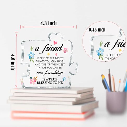 Friendship Gifts for Women,Gifts for Best Friend,Friendship Gifts,A Friend Is One Of The Nicest Things Sign Acrylic Puzzle Plaque Gifts for Women Girls Best Friend Bestie A663 in Saudi Arabia