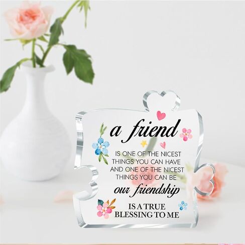 Friendship Gifts for Women,Gifts for Best Friend,Friendship Gifts,A Friend Is One Of The Nicest Things Sign Acrylic Puzzle Plaque Gifts for Women Girls Best Friend Bestie A663 in Saudi Arabia