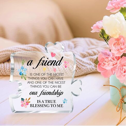 Friendship Gifts for Women,Gifts for Best Friend,Friendship Gifts,A Friend Is One Of The Nicest Things Sign Acrylic Puzzle Plaque Gifts for Women Girls Best Friend Bestie A663 in Saudi Arabia