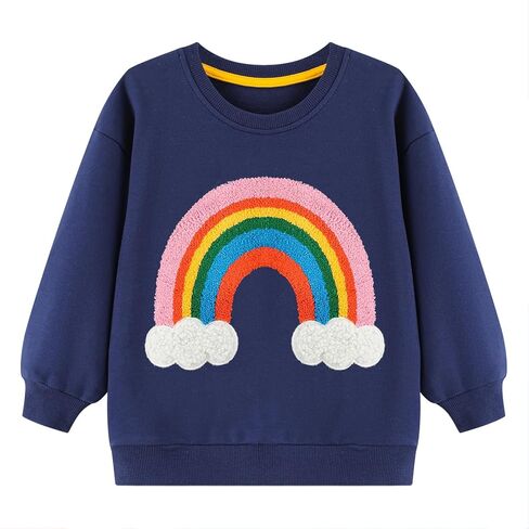 HOMAGIC2WE Girls Sweatshirt Toddler Long Sleeve Crewneck Casual Pullover Cotton Fall Winter Adorable Soft Tops in Kuwait
