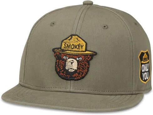 AMERICAN NEEDLE Smokey The Bear Patch Unisex Adjustable Snapback Baseball Hat in Saudi Arabia